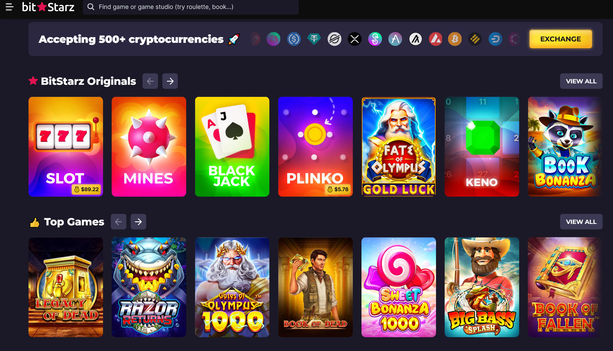 Spielangebot im Bitstarz Bitcoin Online Casino