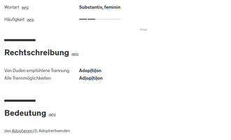 Duden.de - Begriff Adoption