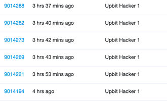 Upbit-Hack-Transaktionen