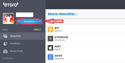 Auf eToro Bitcoin kaufen Schritt 1