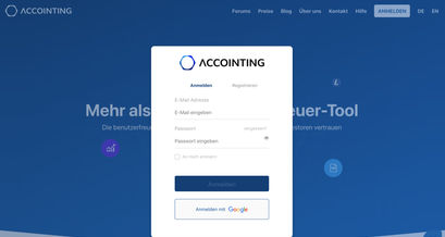 Accointing Bitcoin Steuer Anmeldung Registrierung