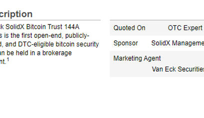 Bitcoin ETF VanEck und SolidX