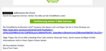 eToro anmelden E-Mail verifizieren