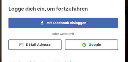 login via facebook
