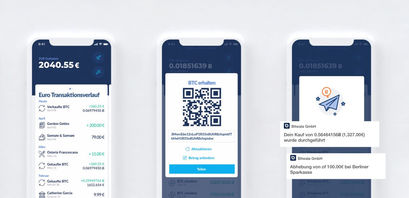 Bitwala mobile ansicht mit Bitcoin Wallet