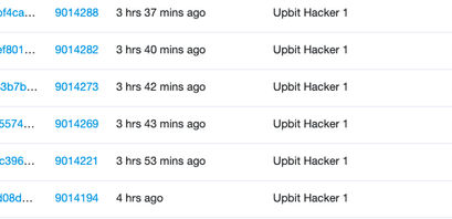 Upbit-Hack-Transaktionen