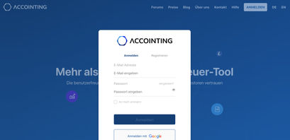 Accointing Bitcoin Steuer Anmeldung Registrierung