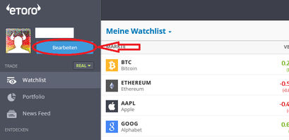 Auf eToro Bitcoin kaufen Schritt 1