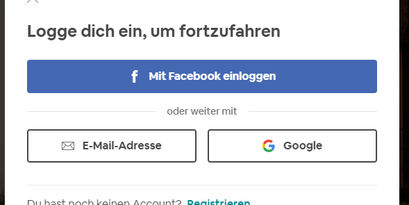 login via facebook