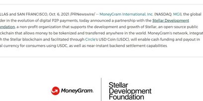 Ankündigung von Moneygram und Stellar