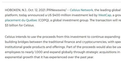 Celsius Network Equity Fund