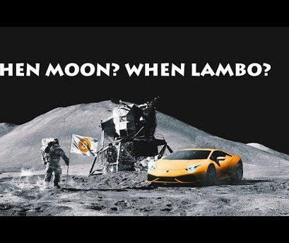 Bitcoin astronaut with Lambo on the moon